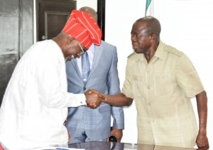 PIC. 15. CHAIRMAN, HOUSE OF REPRESENTATIVES COMMITTEE ON   DISASTER MANAGEMENT VISITS GOV.OSHIOMHOLE IN BENIN